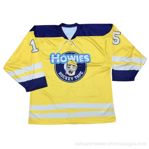 Custom OEM professional sublimated purple hockey jersey no minimum
